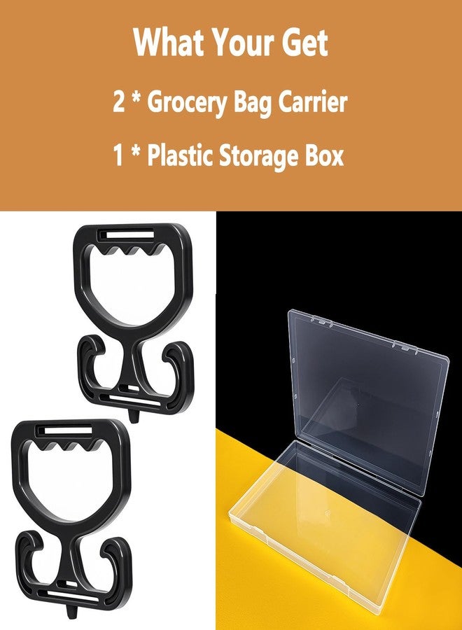 Phininia Grocery Bag Carrier with Plastic Storage Box, 2 Pack Grocery Bag Holder for Plastic Bags, Holds 100lbs, Heavy Duty Carry Handle, Comfortable Grip to Carry Bags, Buckets, Shopper Accessories, Black - Image 5